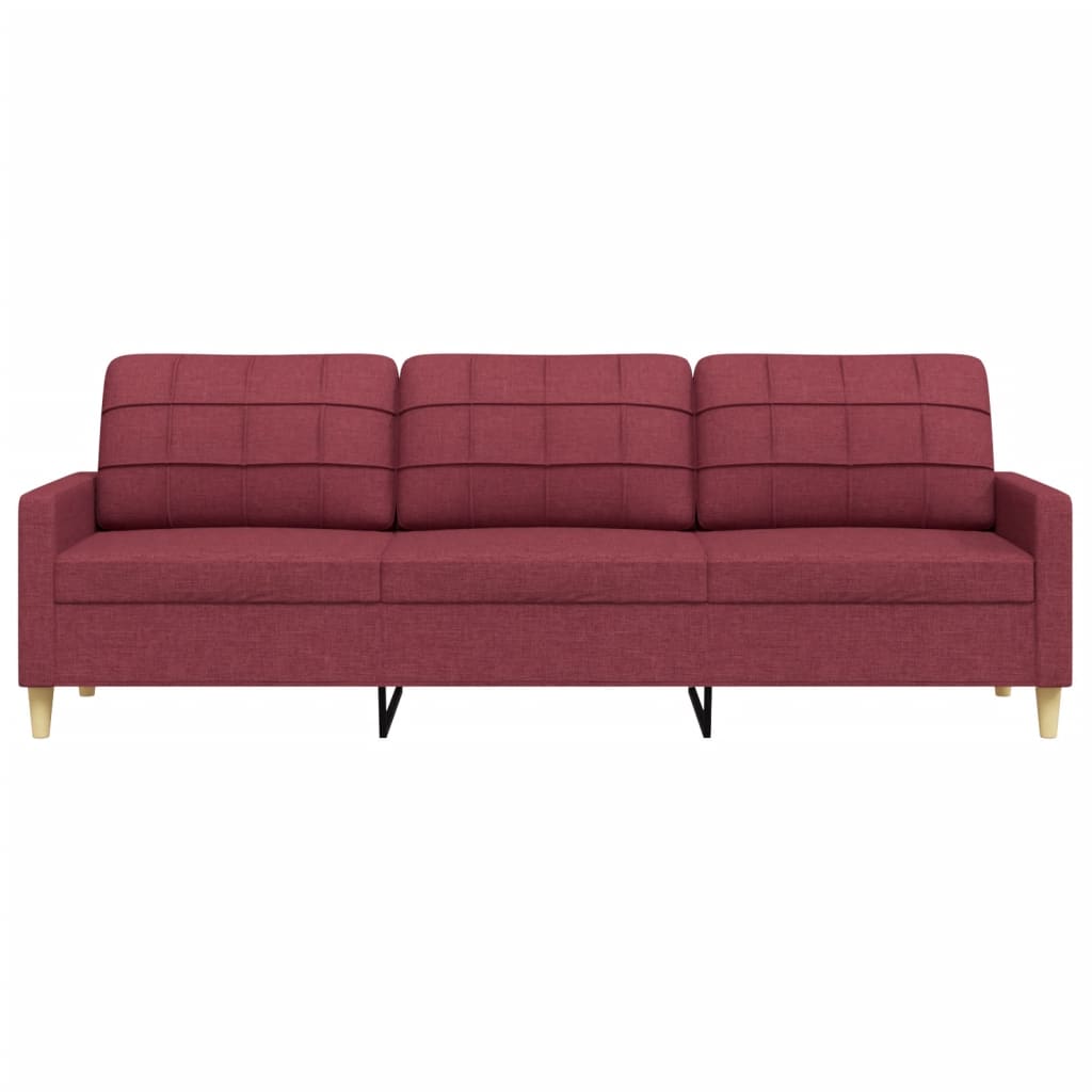 Canapé à 3 places Rouge bordeaux 210 cm Tissu Canapés vidaXL   