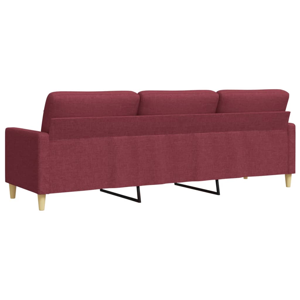 Canapé à 3 places Rouge bordeaux 210 cm Tissu Canapés vidaXL   