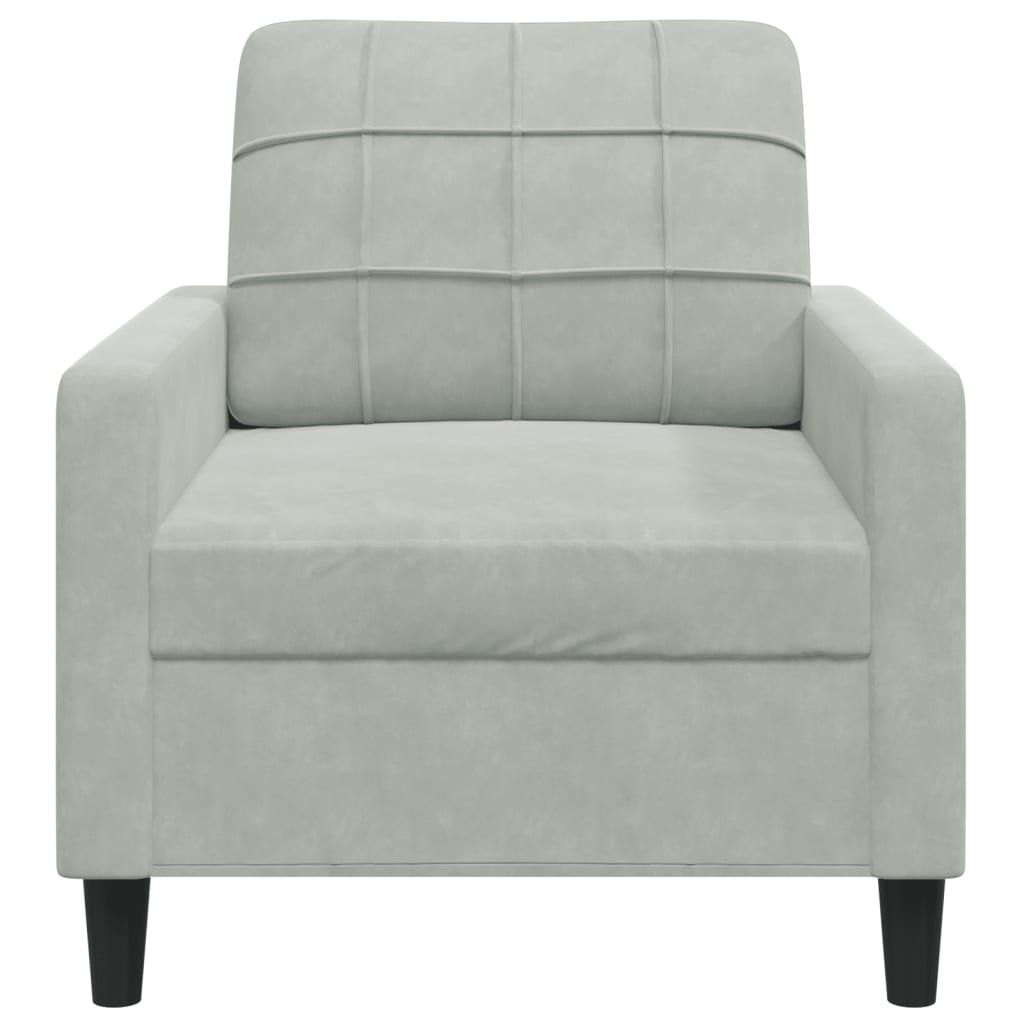 Fauteuil Gris clair 60 cm Velours Canapés vidaXL   