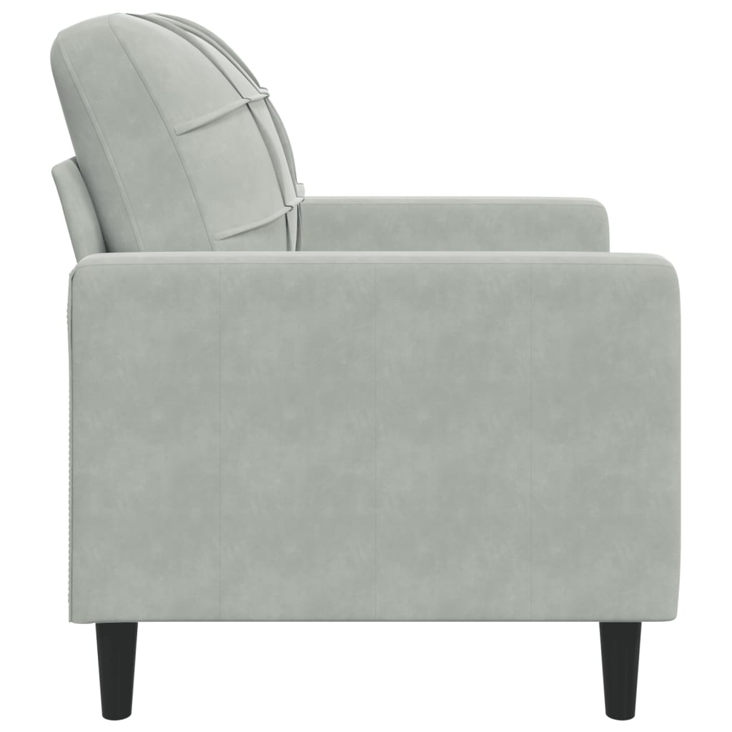 Fauteuil Gris clair 60 cm Velours Canapés vidaXL   