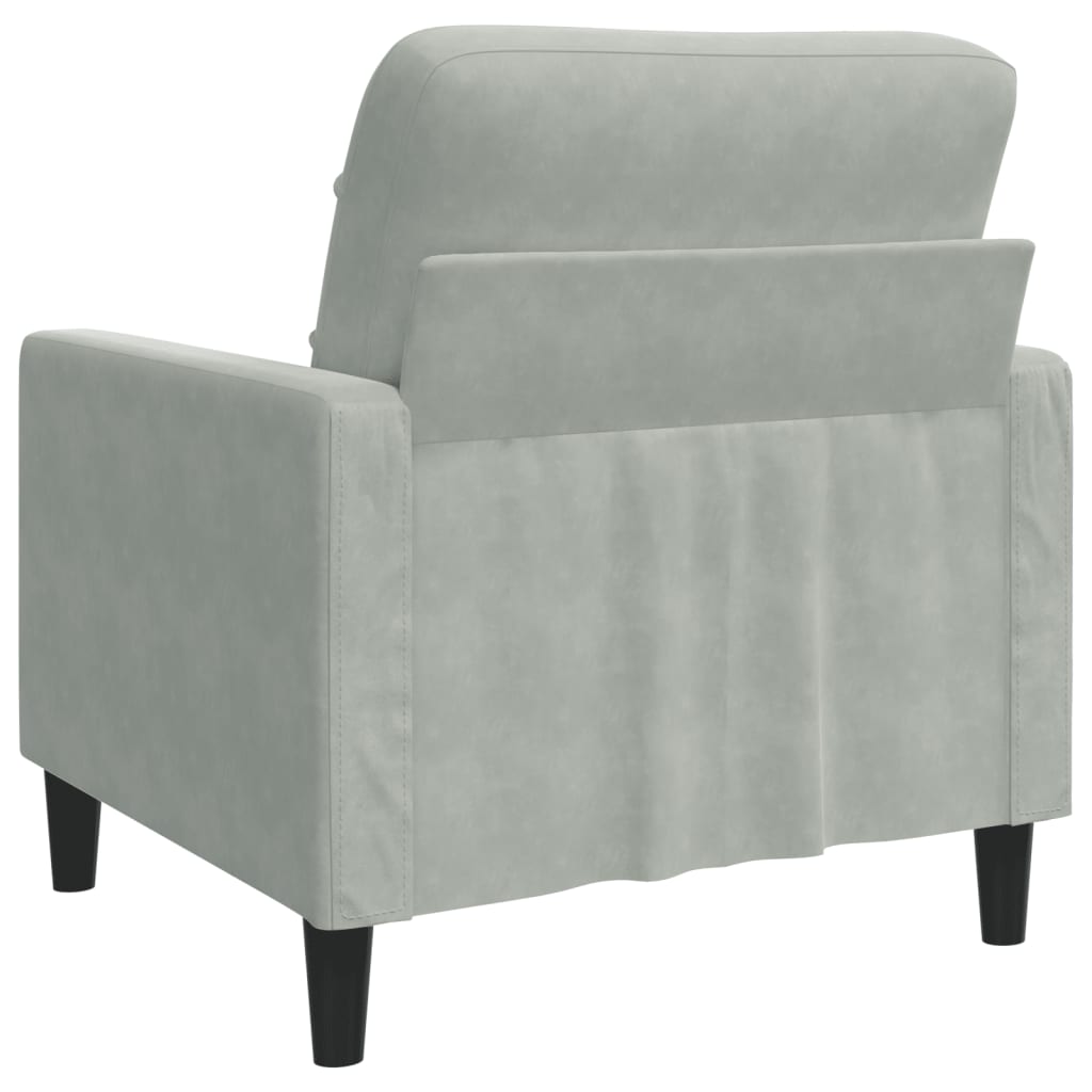 Fauteuil Gris clair 60 cm Velours Canapés vidaXL   