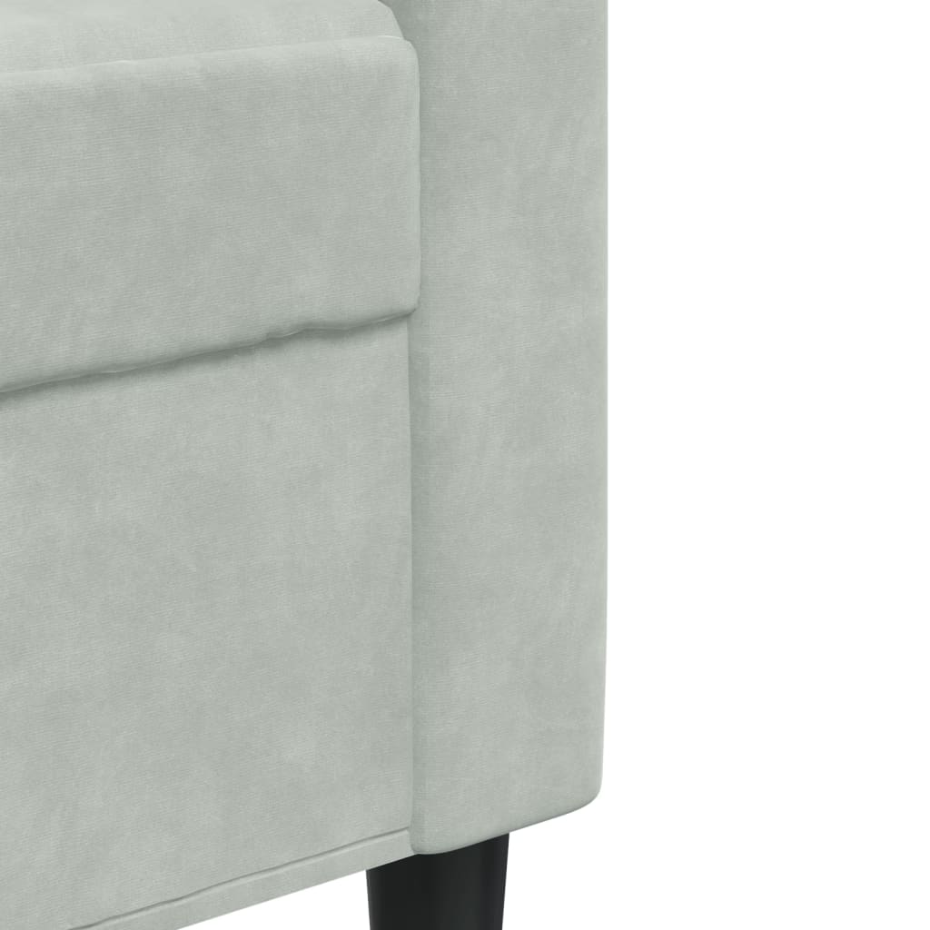 Fauteuil Gris clair 60 cm Velours Canapés vidaXL   