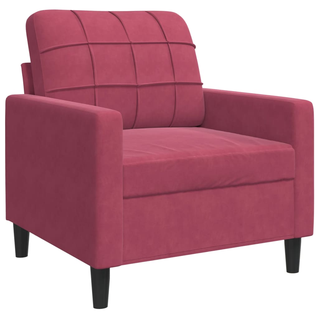 Fauteuil Rouge bordeaux 60 cm Velours Canapés vidaXL   