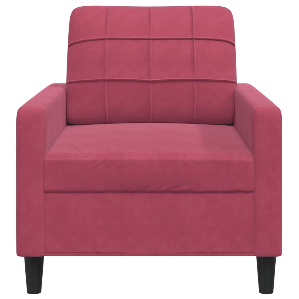 Fauteuil Rouge bordeaux 60 cm Velours Canapés vidaXL   