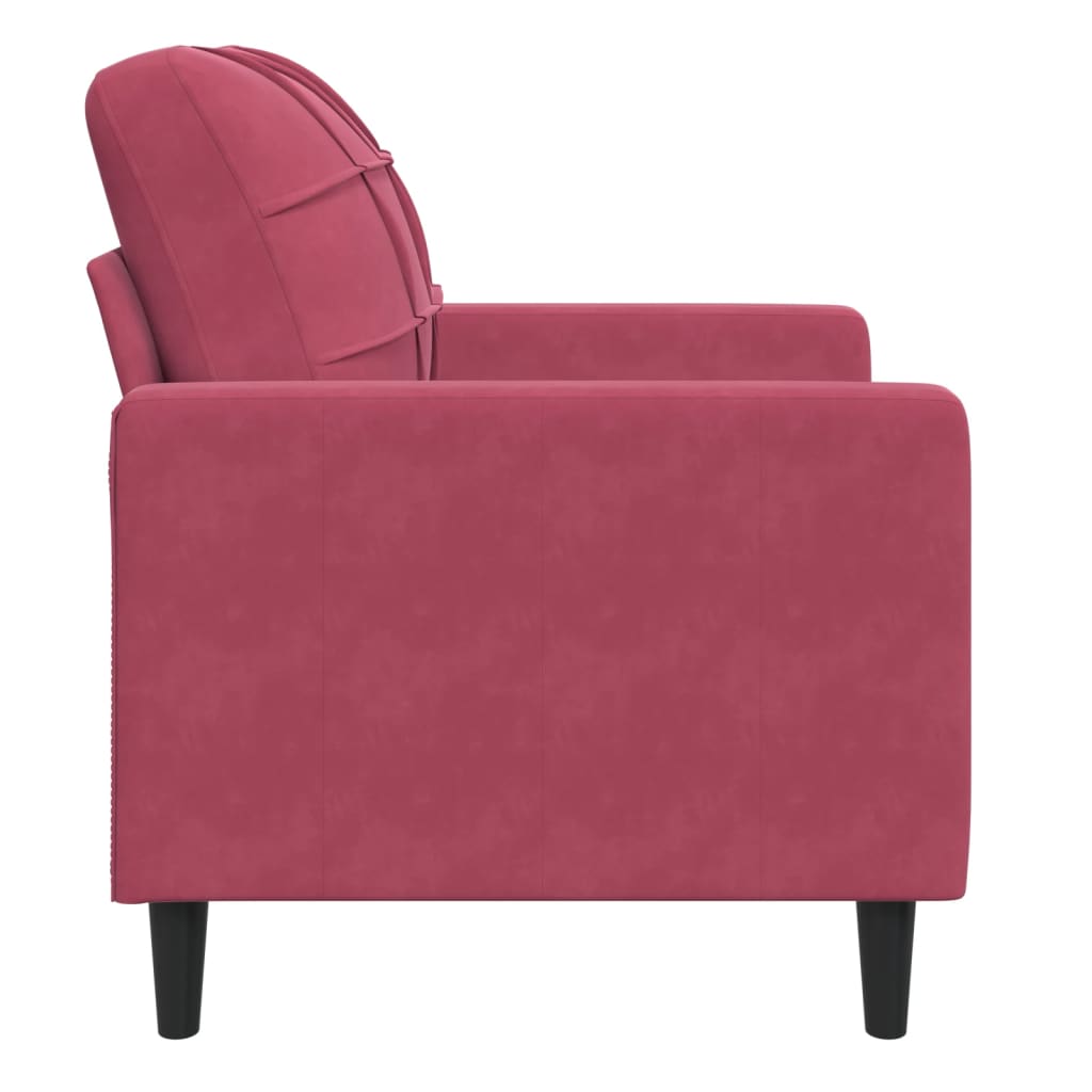 Fauteuil Rouge bordeaux 60 cm Velours Canapés vidaXL   