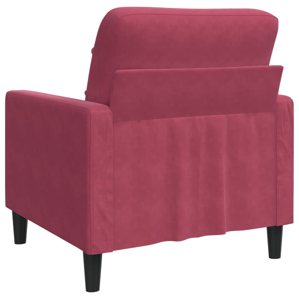 Fauteuil Rouge bordeaux 60 cm Velours Canapés vidaXL   