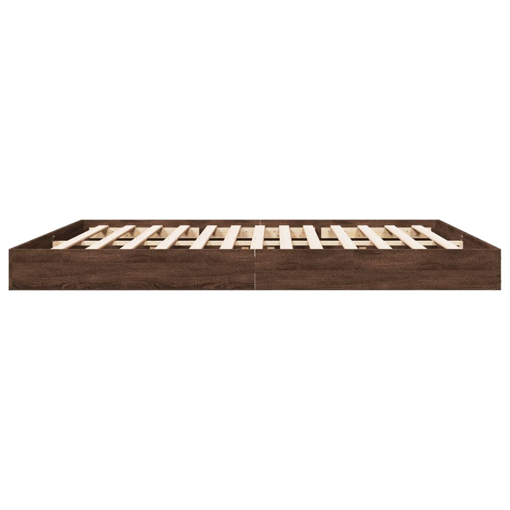 Cadre de lit chêne marron 200x200 cm bois d'ingénierie Lits & cadres de lit vidaXL   