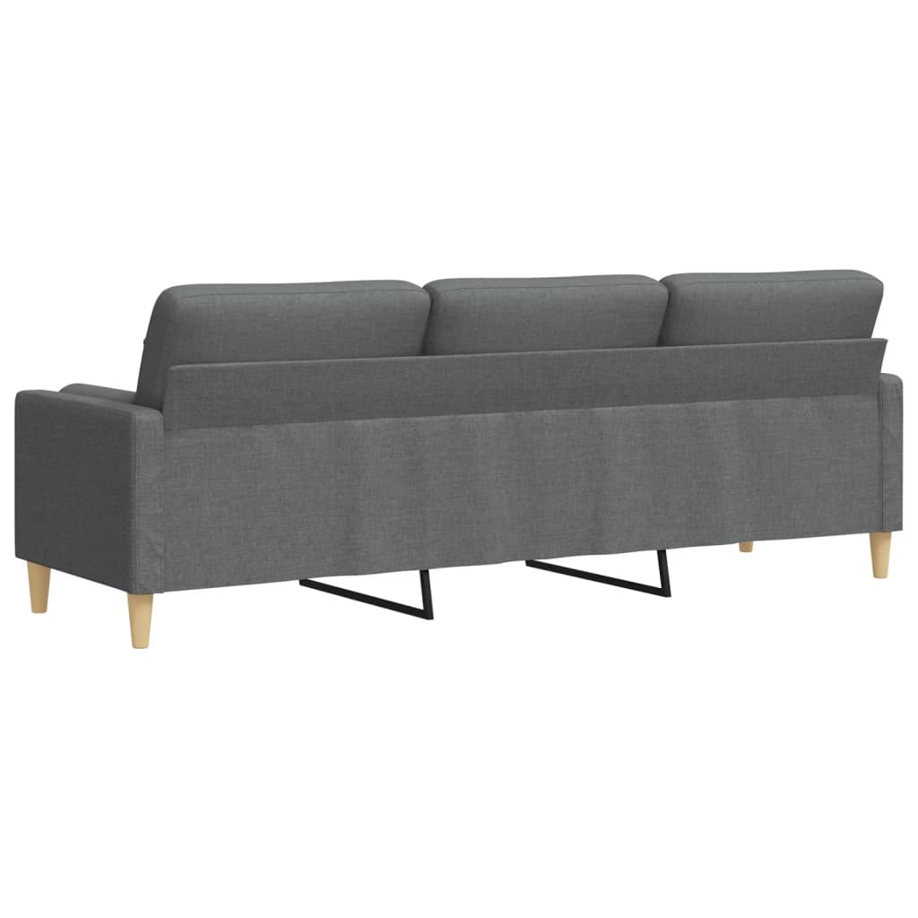 Canapé 3 places avec oreillers gris foncé 210 cm tissu Canapés vidaXL