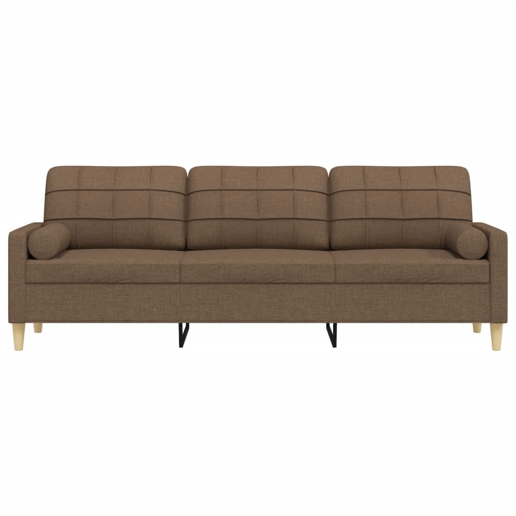 Canapé 3 places avec oreillers décoratifs marron 210 cm tissu Canapés vidaXL