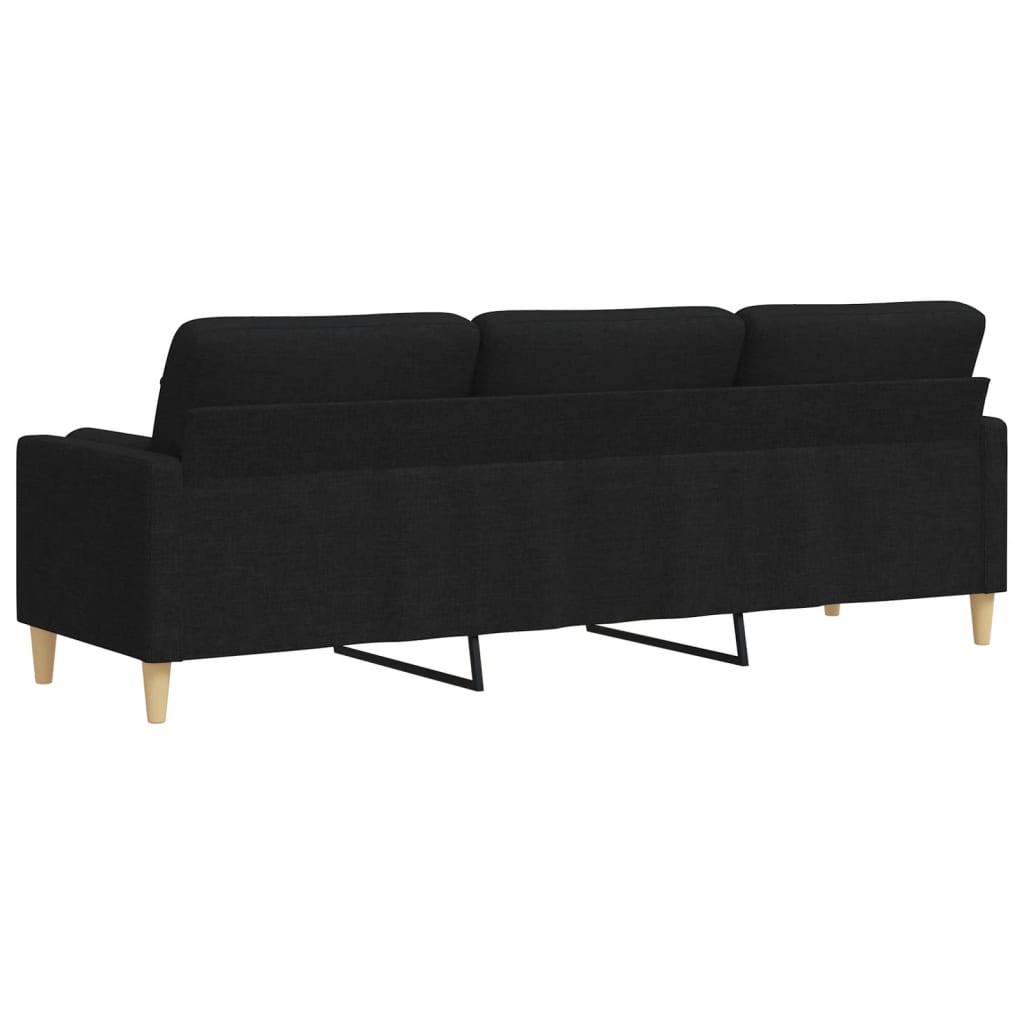 Canapé 3 places avec oreillers décoratifs noir 210 cm tissu Canapés vidaXL