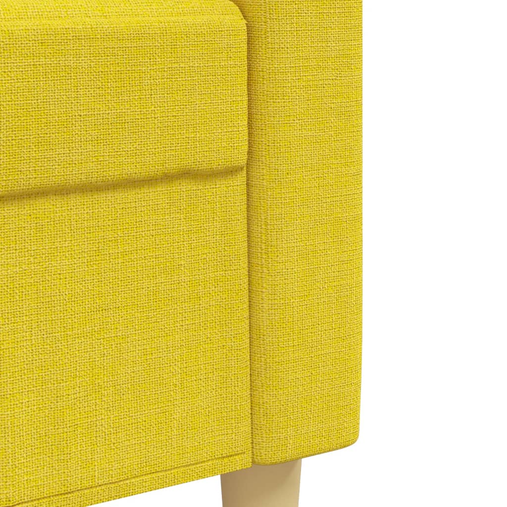 Ensemble de canapés 4 pcs avec repose-pied jaune clair tissu Canapés vidaXL   