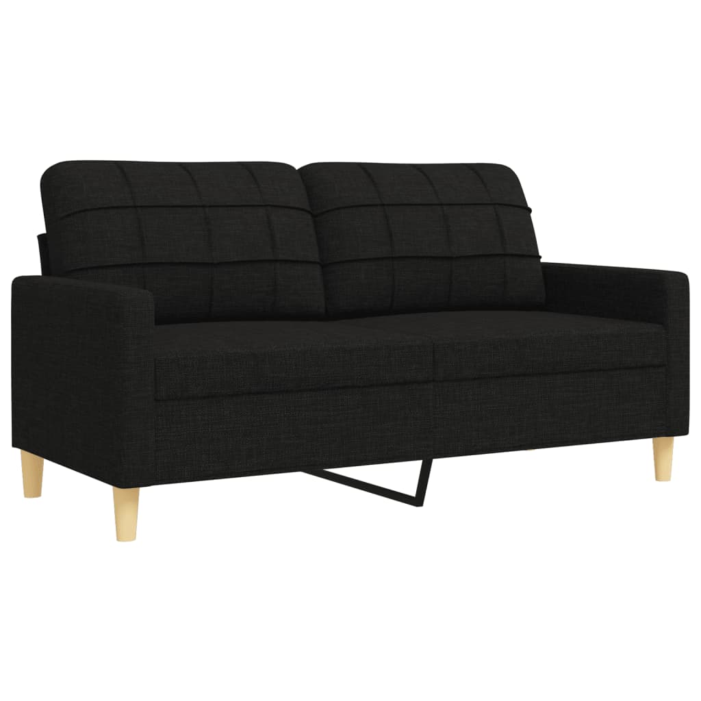 Ensemble de canapés 3 pcs avec coussins décoratifs noir tissu Canapés vidaXL