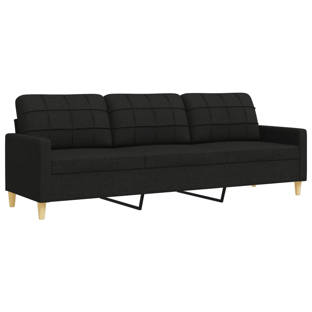 Ensemble de canapés 3 pcs avec coussins décoratifs noir tissu Canapés vidaXL