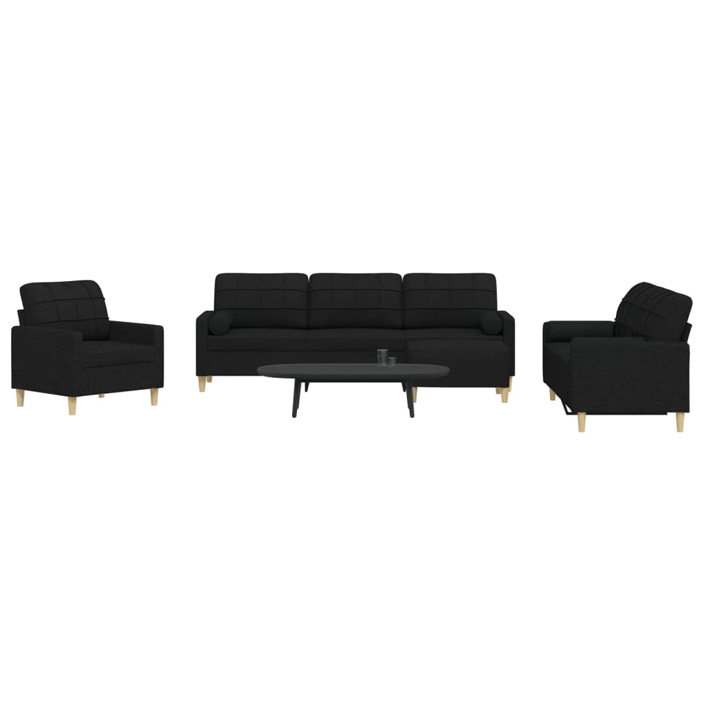 Ensemble de canapés 4 pcs repose-pied et coussins décoratifs Canapés vidaXL