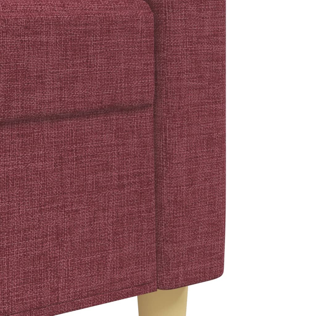 Ensemble de canapés 3 pcs avec repose-pied rouge bordeaux tissu Canapés vidaXL   