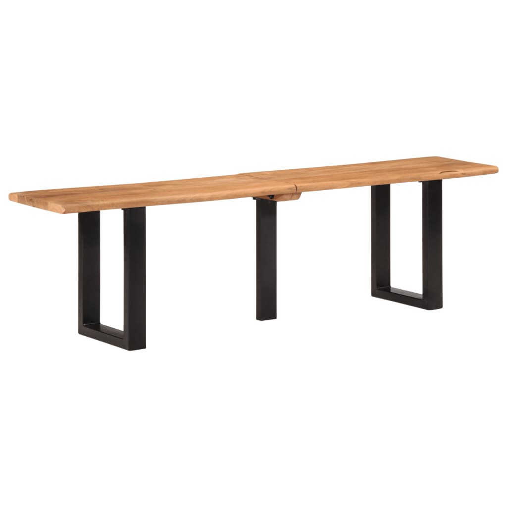 Banc 160 cm bois d'acacia massif et acier Bancs coffres vidaXL   