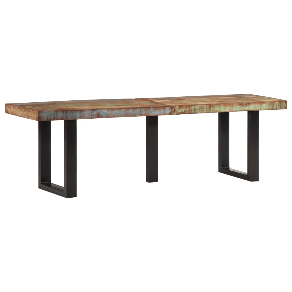 Banc 160 cm bois de récupération massif et acier Bancs coffres vidaXL   