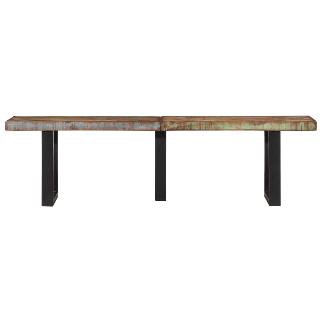 Banc 160 cm bois de récupération massif et acier Bancs coffres vidaXL   