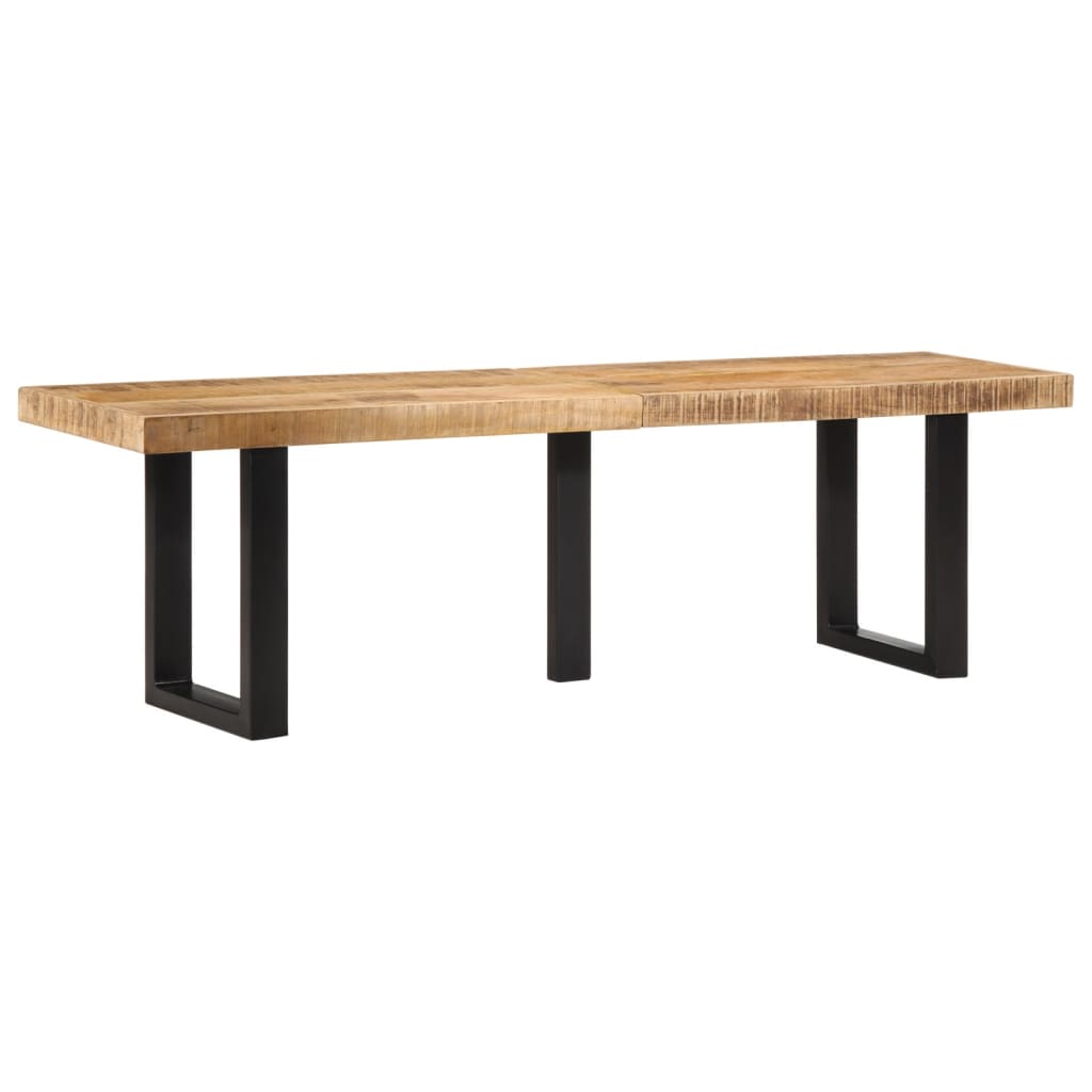 Banc 160 cm bois de manguier brut massif et acier Bancs coffres vidaXL   