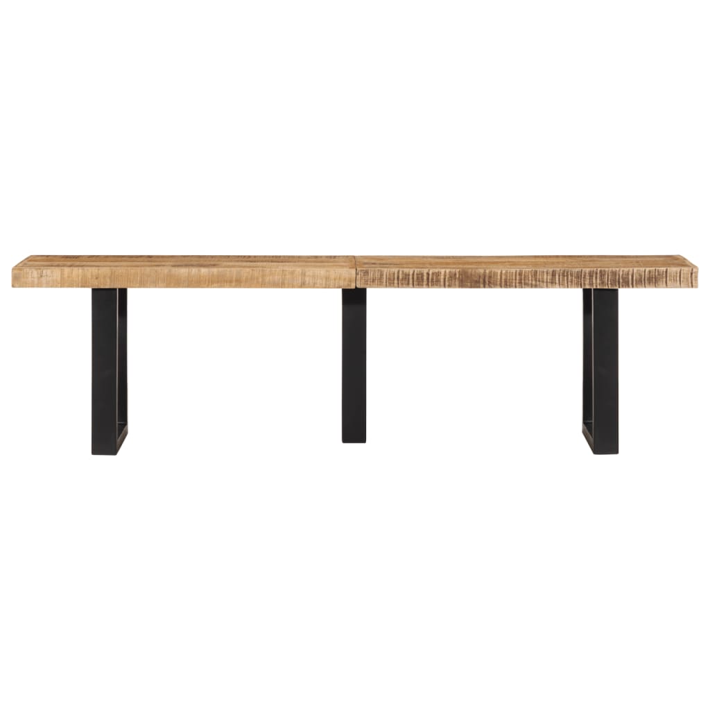 Banc 160 cm bois de manguier brut massif et acier Bancs coffres vidaXL   