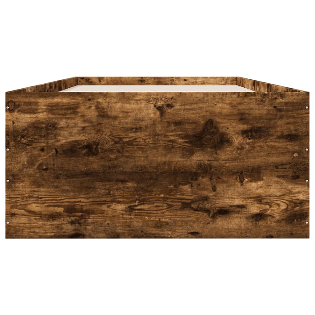 Cadre de lit chêne fumé 90x190 cm bois d'ingénierie Lits & cadres de lit vidaXL   