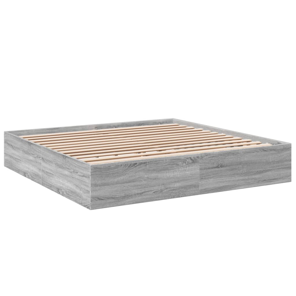 Cadre de lit sonoma gris 200x200 cm bois d'ingénierie Lits & cadres de lit vidaXL   