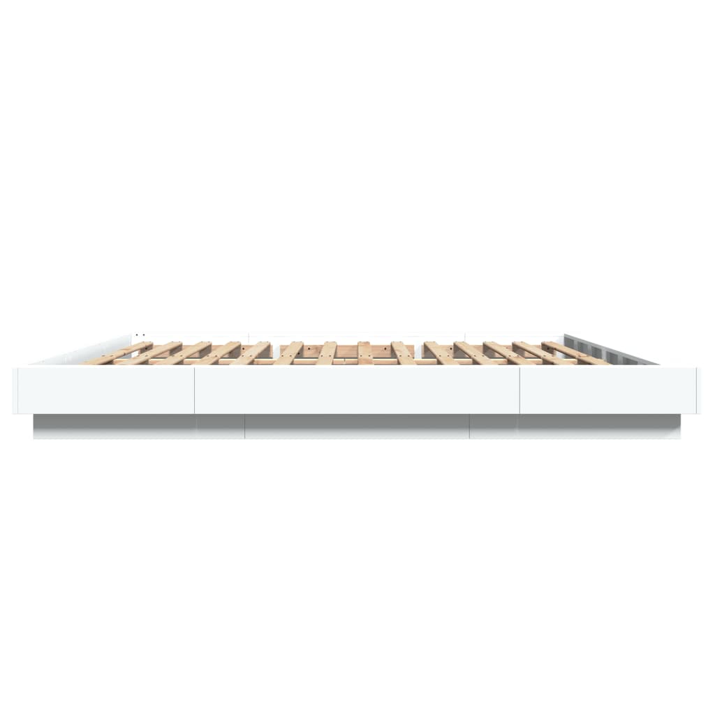 Cadre de lit avec lumières LED blanc 180x200 cm bois ingénierie Lits & cadres de lit vidaXL   