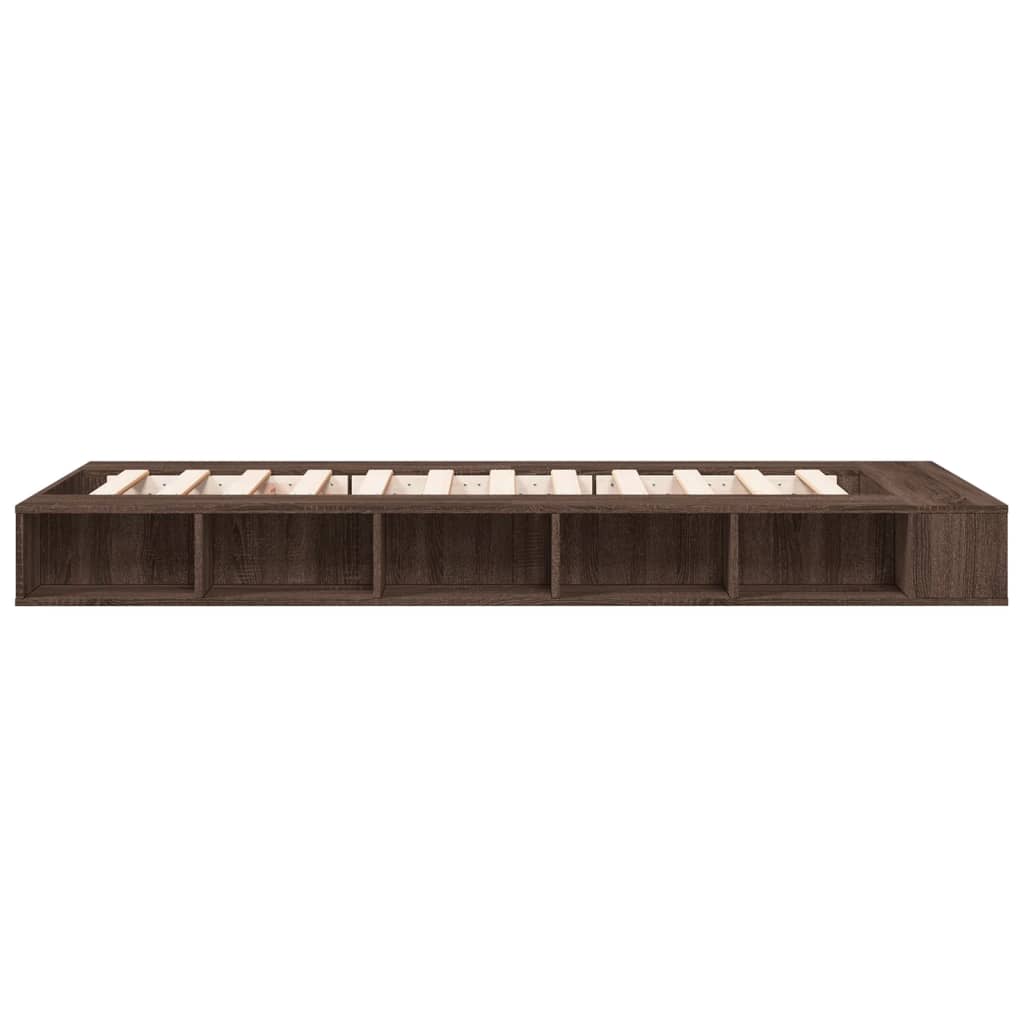 Cadre de lit chêne marron 90x190 cm bois d'ingénierie Lits & cadres de lit vidaXL   