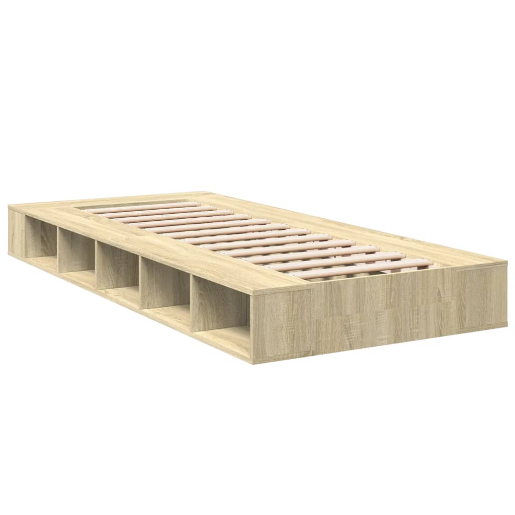 Cadre de lit chêne sonoma 75x190 cm bois d'ingénierie Lits & cadres de lit vidaXL   