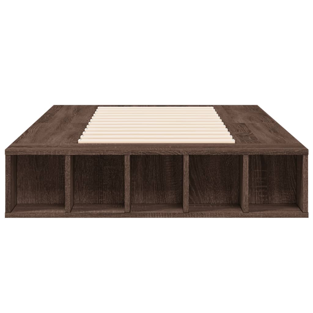 Cadre de lit chêne marron 75x190 cm bois d'ingénierie Lits & cadres de lit vidaXL   