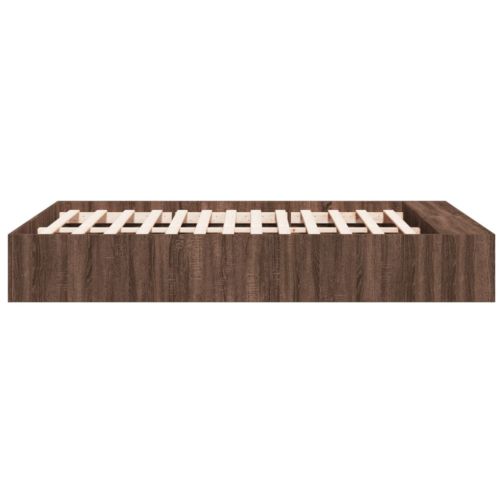 Cadre de lit chêne marron 120x190 cm bois d'ingénierie Lits & cadres de lit vidaXL   