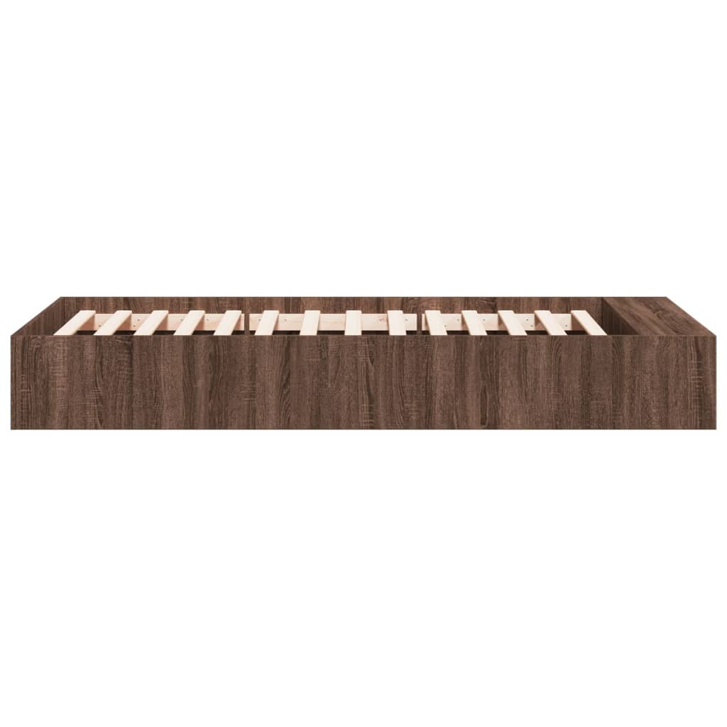 Cadre de lit chêne marron 90x190 cm bois d'ingénierie Lits & cadres de lit vidaXL   