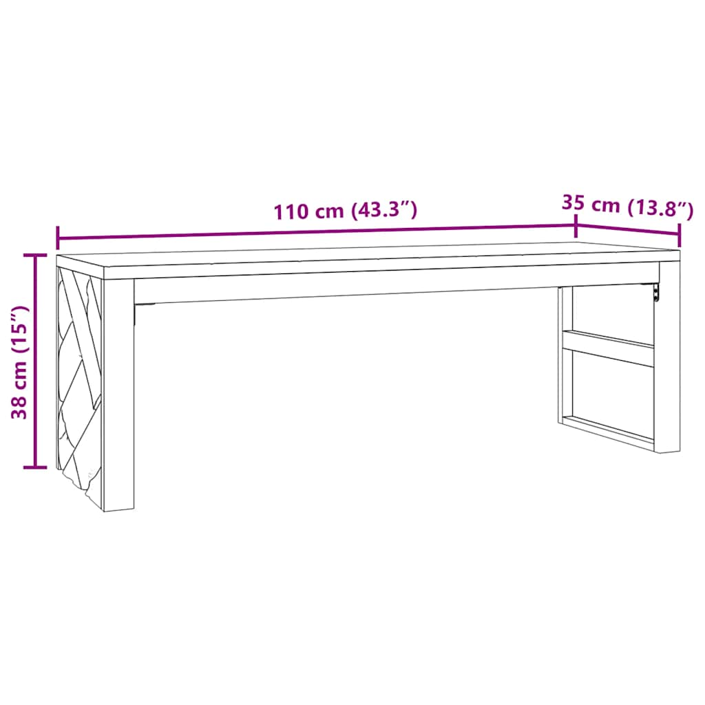 Table basse 110x35x38 cm bois massif de teck Tables basses vidaXL   