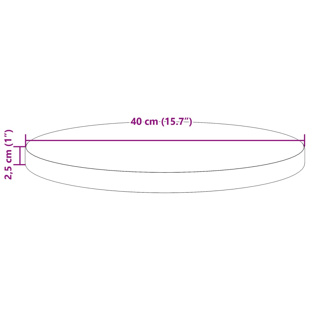 Dessus de table rond cire marron Ø40x2,5 cm bois de pin massif Plateaux de table vidaXL   