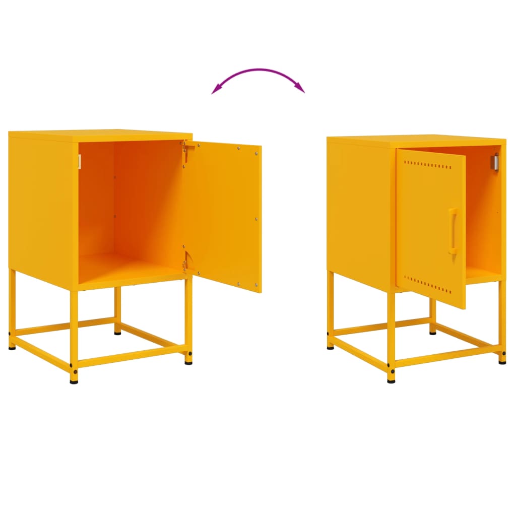 Tables de chevet 2 pcs jaune moutarde 36x39x60,5 cm acier Tables de chevet vidaXL   