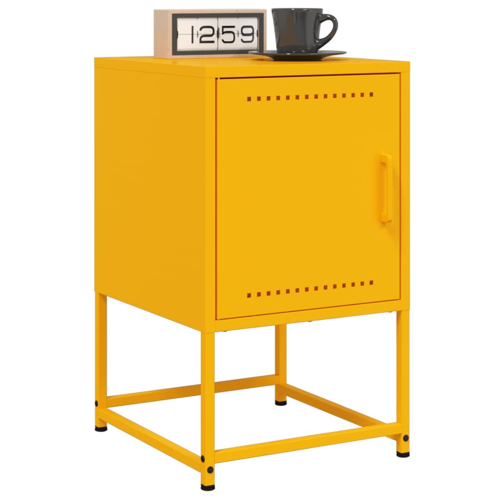 Tables de chevet 2 pcs jaune moutarde 36x39x60,5 cm acier Tables de chevet vidaXL   