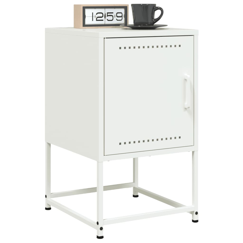 Tables de chevet 2 pcs blanc 36x39x60,5 cm acier Tables de chevet vidaXL   