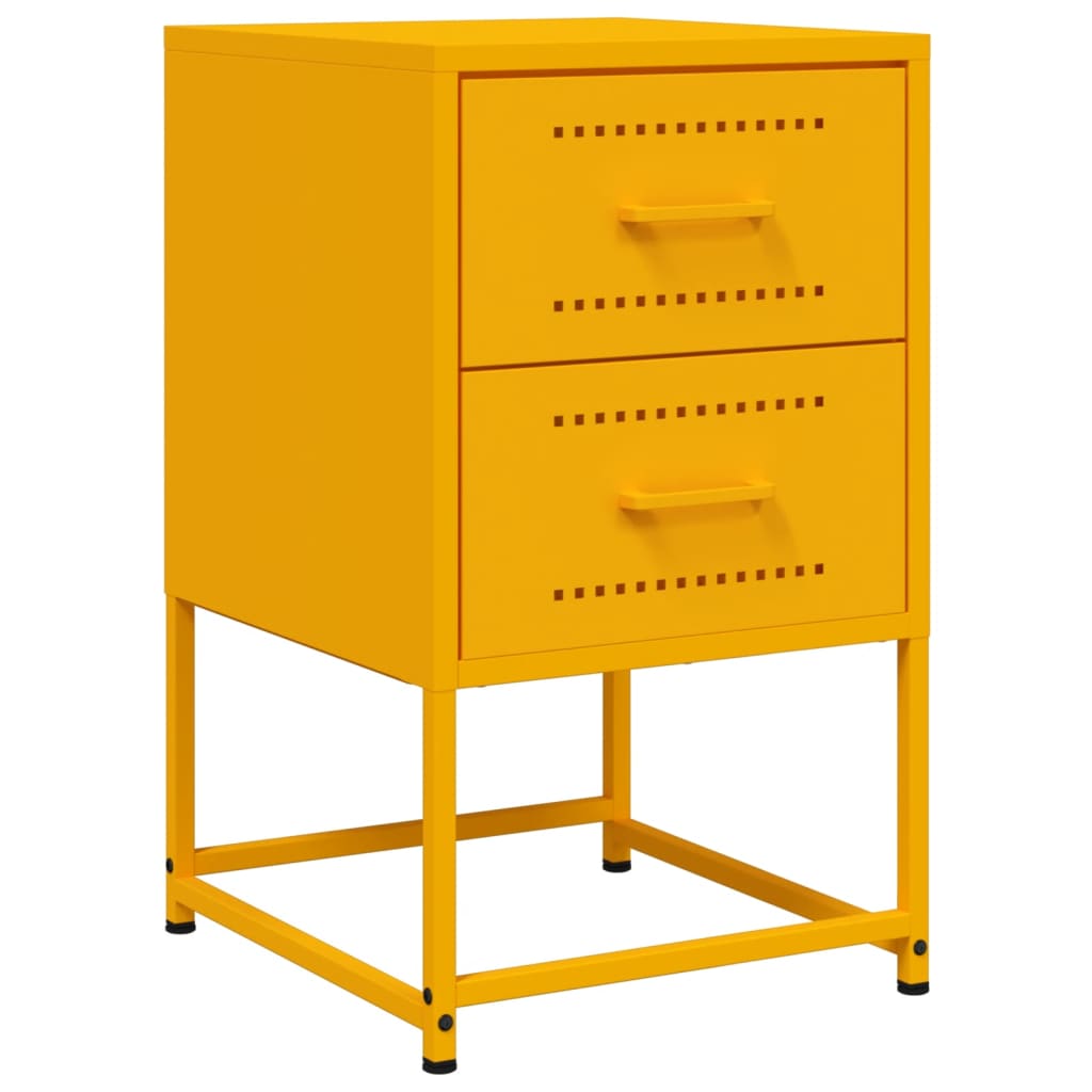 Tables de chevet 2 pcs jaune moutarde 36x39x60,5 cm acier Tables de chevet vidaXL   