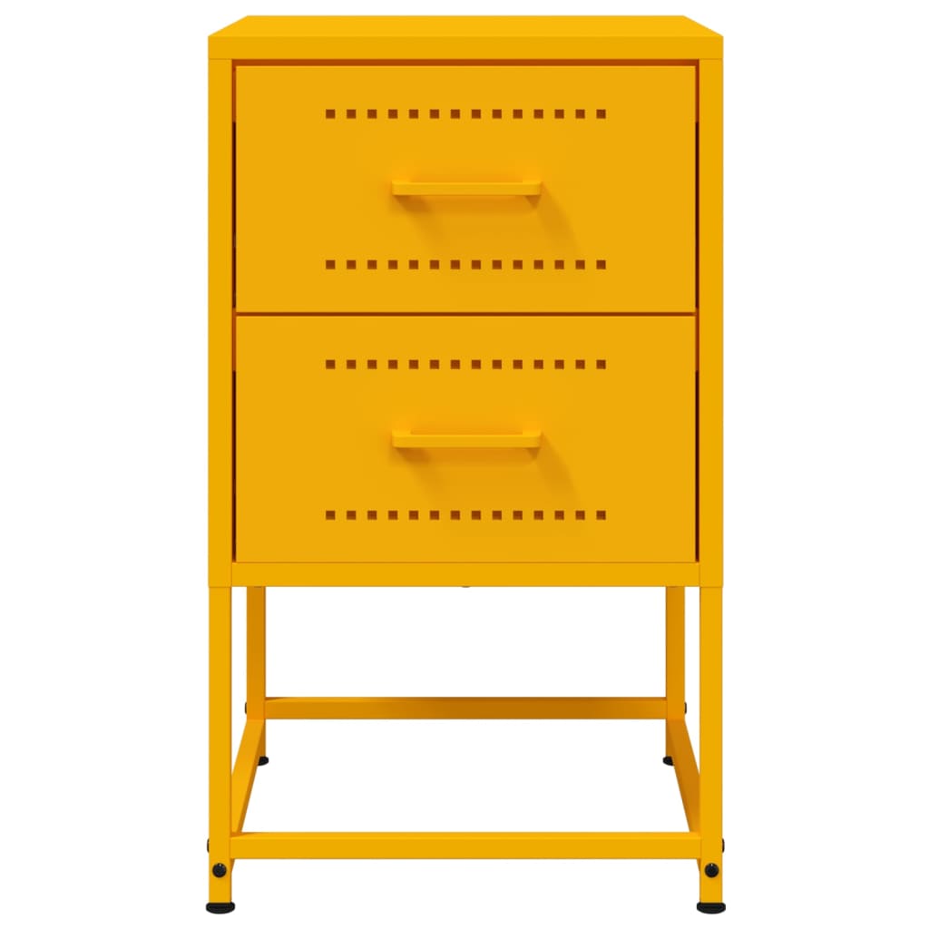 Tables de chevet 2 pcs jaune moutarde 36x39x60,5 cm acier Tables de chevet vidaXL   