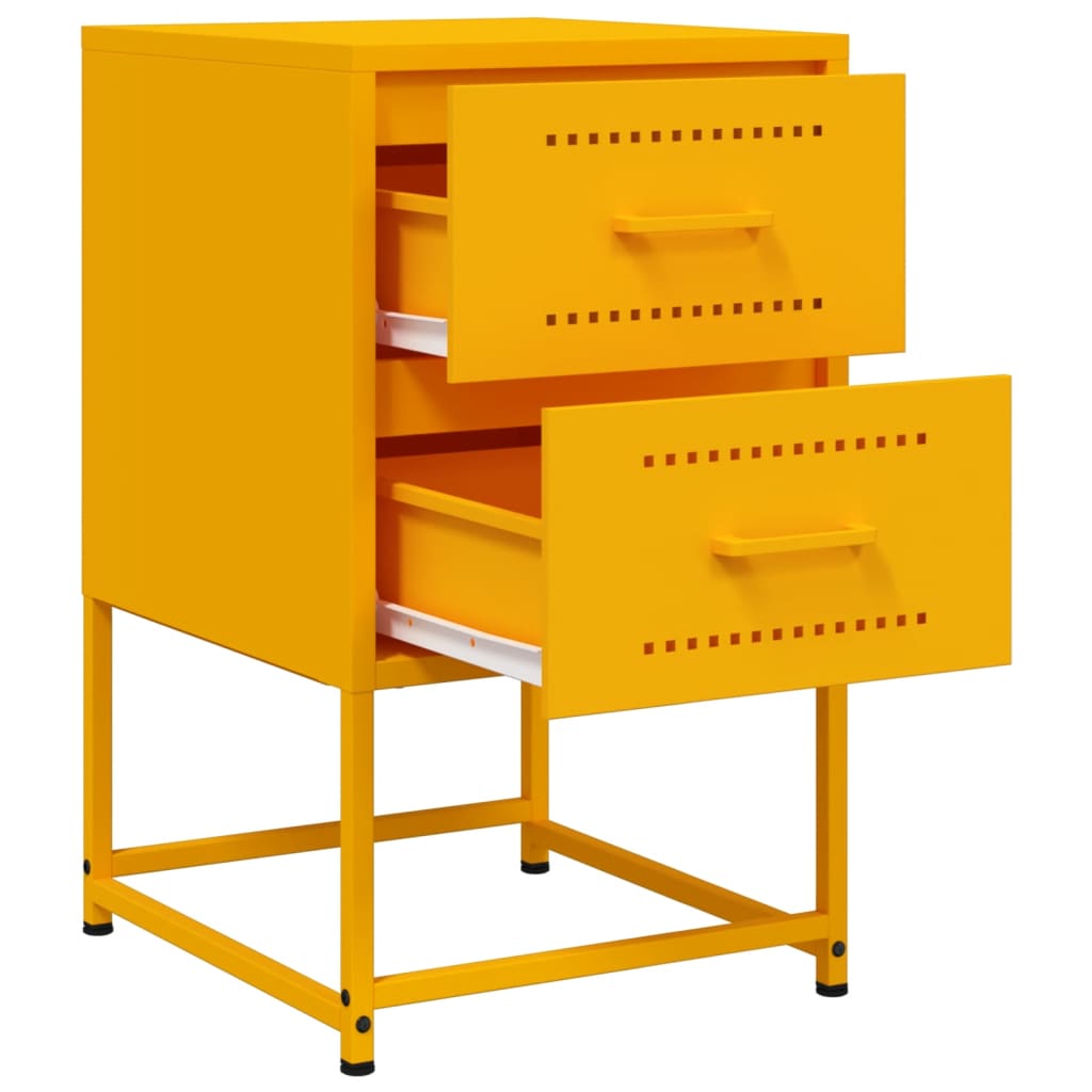 Tables de chevet 2 pcs jaune moutarde 36x39x60,5 cm acier Tables de chevet vidaXL   