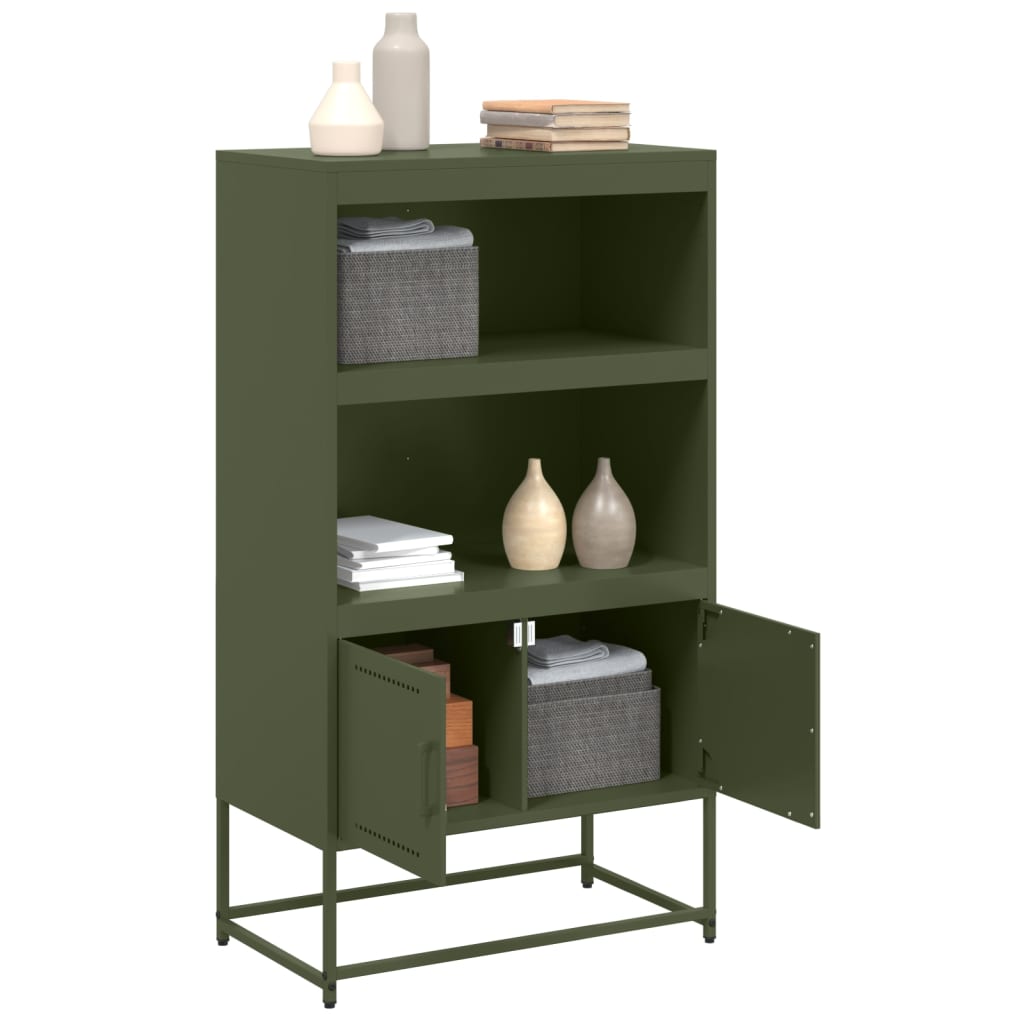 Image Buffet haut vert olive 68,5x38,5x123,5 cm acier | Xios Store SNC vidaXL Xios Store SNC