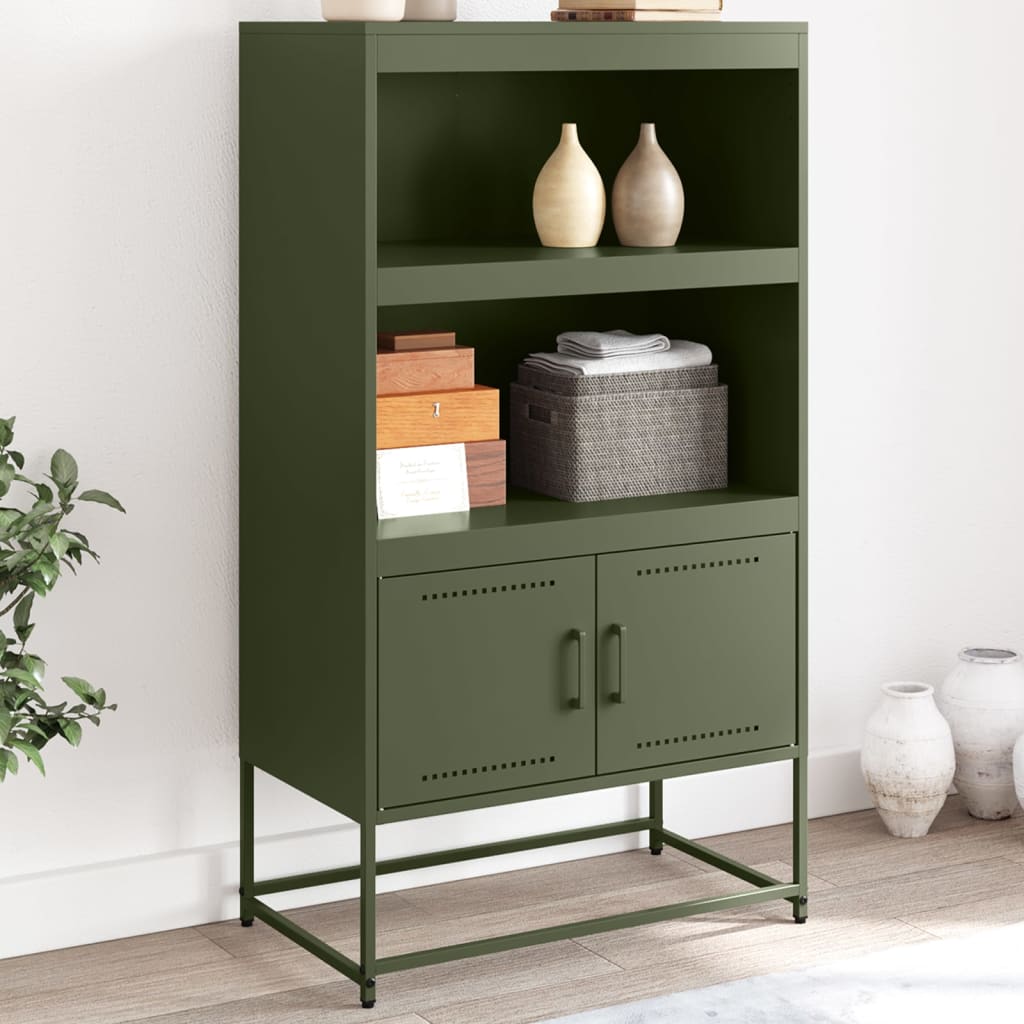 Image Buffet haut vert olive 68,5x38,5x123,5 cm acier | Xios Store SNC vidaXL Xios Store SNC