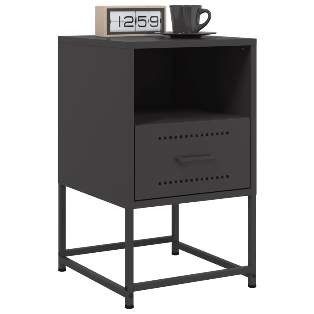 Table de chevet noir 36x39x60,5 cm acier Tables de chevet vidaXL   