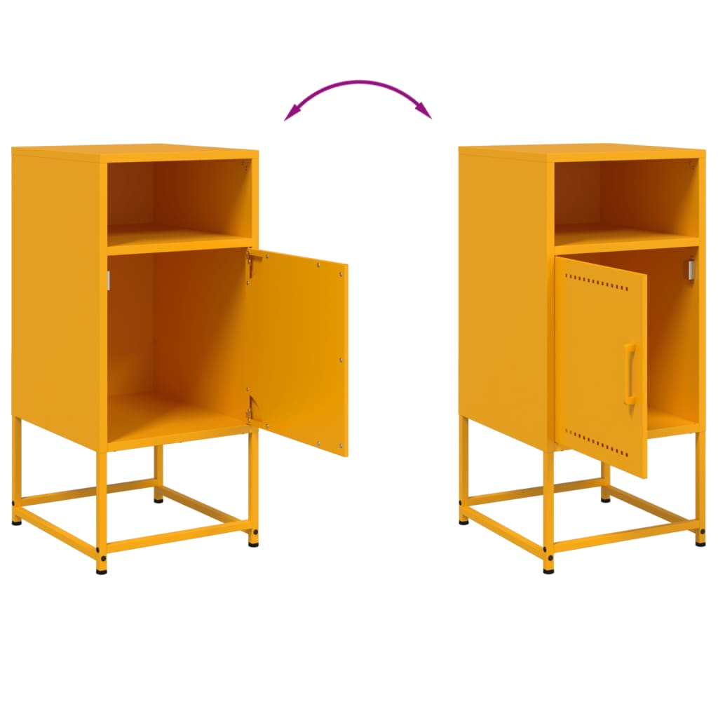 Tables de chevet 2 pcs jaune moutarde 36x39x78 cm acier Tables de chevet vidaXL   