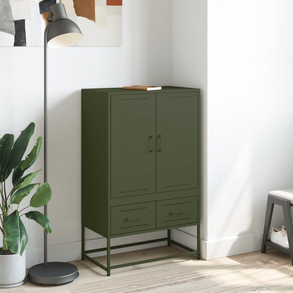 Image Buffet haut vert olive 68x39x111,5 cm acier laminé à froid | Xios Store SNC vidaXL Xios Store SNC