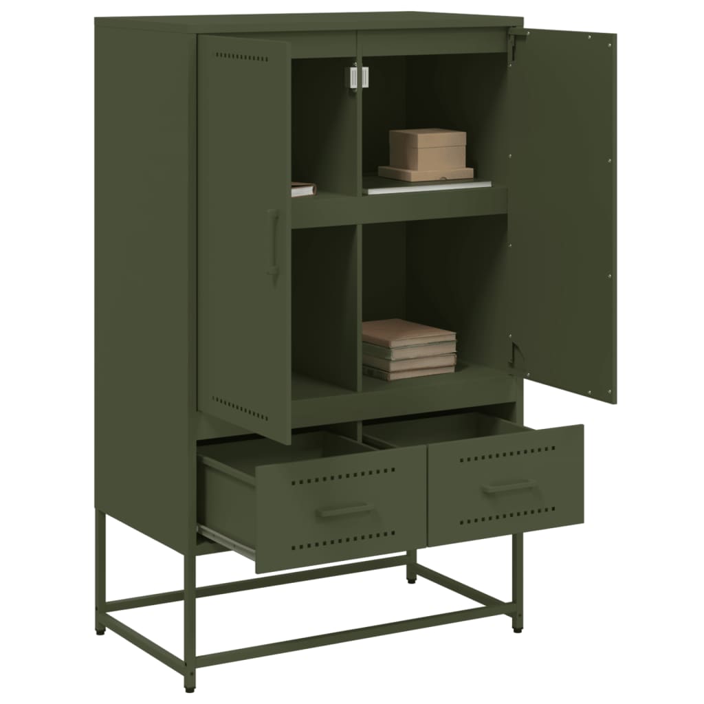 Image Buffet haut vert olive 68x39x111,5 cm acier laminé à froid | Xios Store SNC vidaXL Xios Store SNC