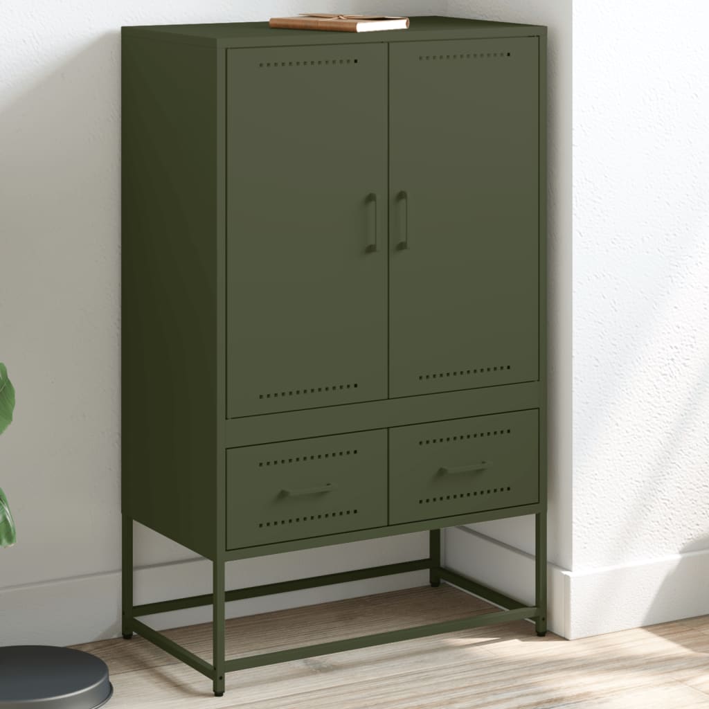 Image Buffet haut vert olive 68x39x111,5 cm acier laminé à froid | Xios Store SNC vidaXL Xios Store SNC