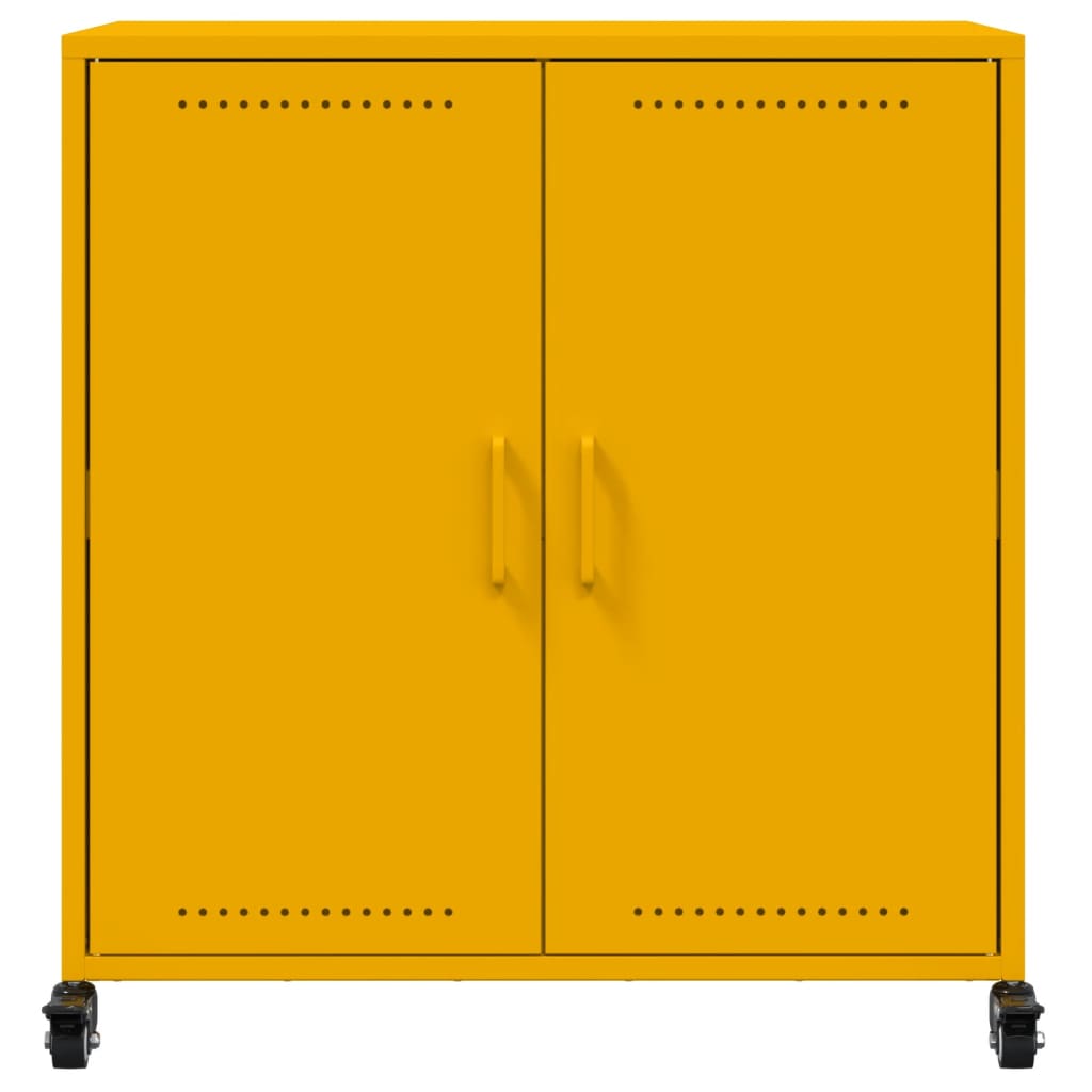 Image Buffet jaune moutarde 68,5x39x72 cm acier laminé à froid | Xios Store SNC vidaXL Xios Store SNC