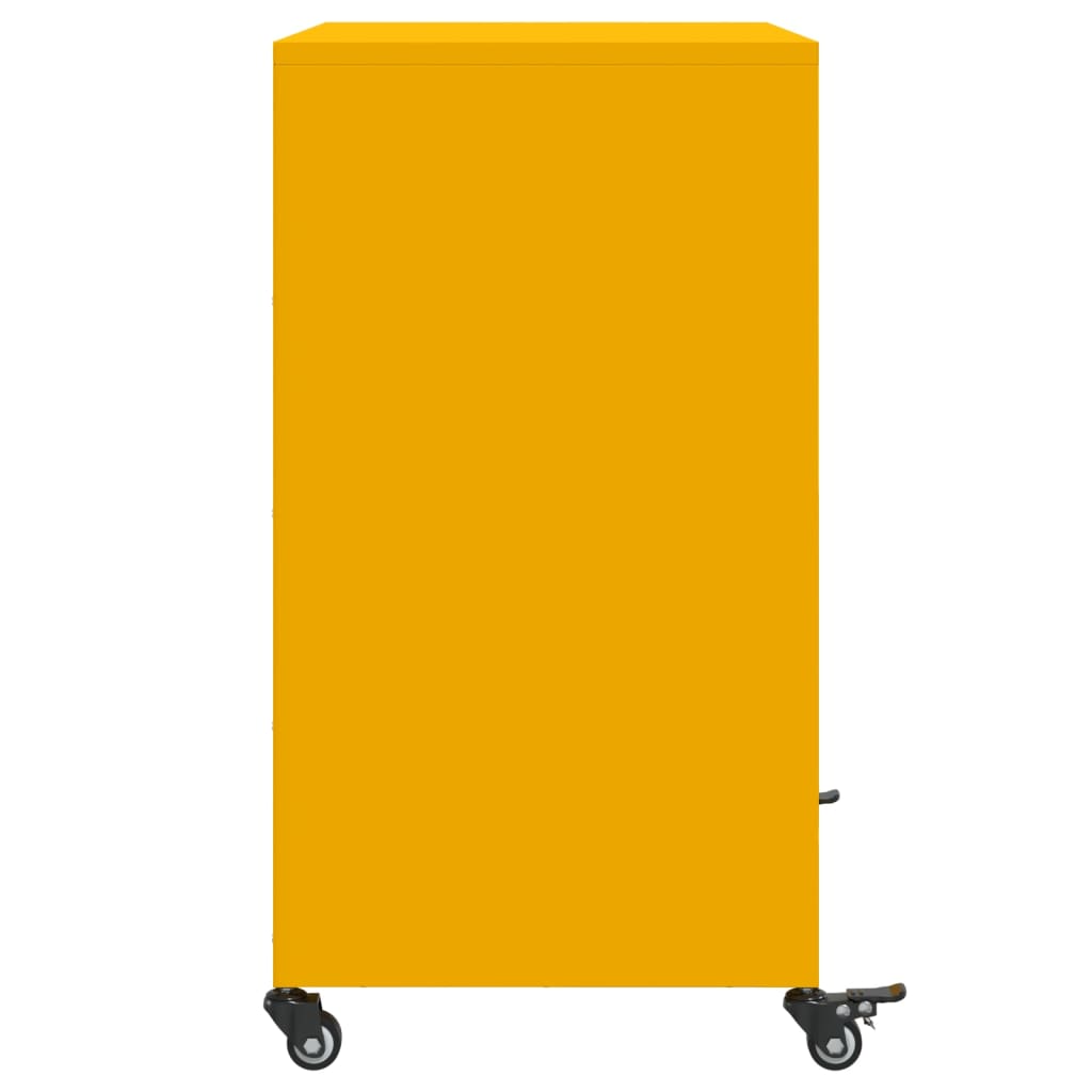 Image Buffet jaune moutarde 68,5x39x72 cm acier laminé à froid | Xios Store SNC vidaXL Xios Store SNC