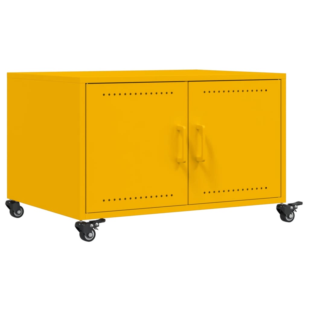 Table basse jaune moutarde 68x50x43,5 cm acier laminé à froid Tables basses vidaXL   